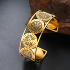 Lebensbaum-Armband im nordischen Stil mit goldenen Runen verziert