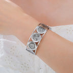 Lebensbaum-Armband im nordischen Stil mit silbernen Runen verziert