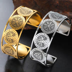 Lebensbaum-Armband im nordischen Stil mit goldenen Runen verziert