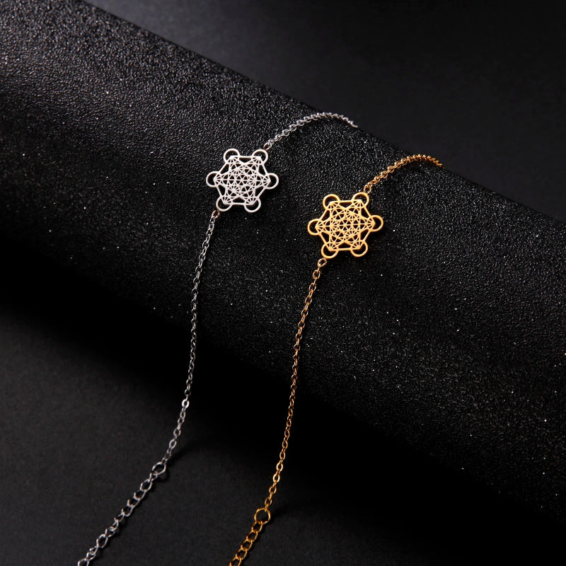 Damenarmband Metatrons Würfel Silber