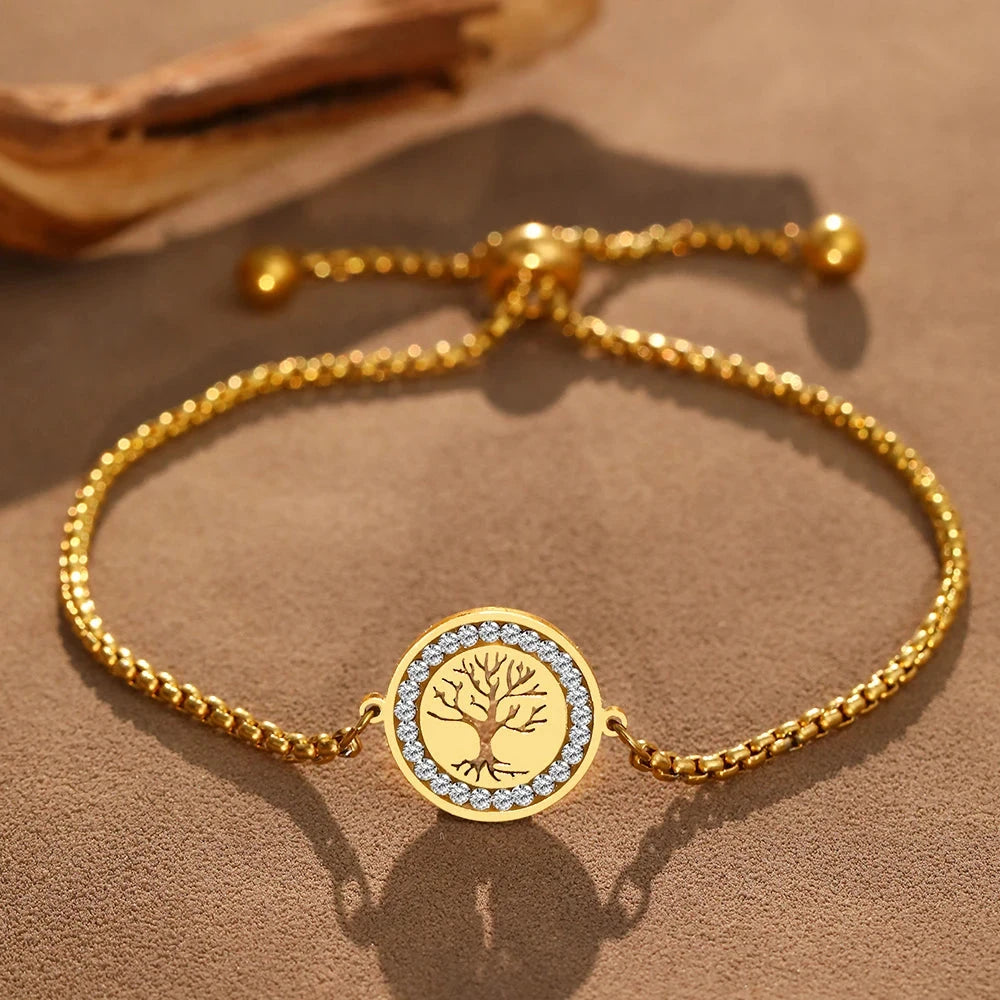 Armband mit Lebensbaum in Gold