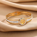 Armband mit Lebensbaum und goldenem Kristall