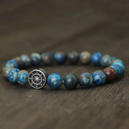 Armband mit Kompass Windrose aus Natursteinen Phoenix