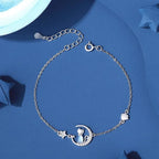 Armband mit Mondstein-Katzenmotiv und Zirkon