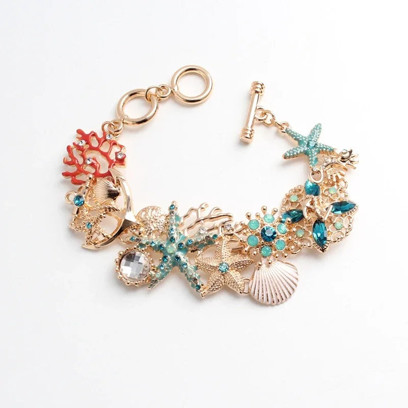 Armband mit Muscheln in roter Farbe