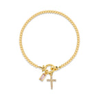 Armband mit Kreuz und Geburtsstein