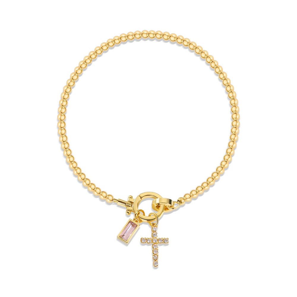 Armband mit Kreuz und Geburtsstein