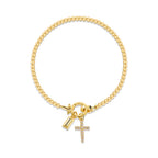 Armband mit Kreuz und Geburtsstein