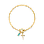 Armband mit Kreuz und Geburtsstein
