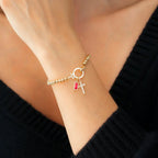 Armband mit Kreuz und Geburtsstein