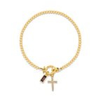 Armband mit Kreuz und Geburtsstein