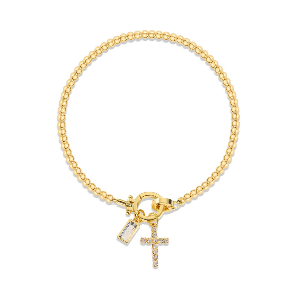 Armband mit Kreuz und Geburtsstein