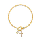Armband mit Kreuz und Geburtsstein