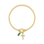 Armband mit Kreuz und Geburtsstein