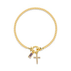 Armband mit Kreuz und Geburtsstein