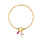 Armband mit Kreuz und Geburtsstein