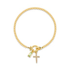 Armband mit Kreuz und Geburtsstein