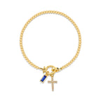 Armband mit Kreuz und Geburtsstein