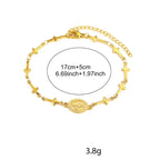 Armband mit Medaille der Jungfrau Maria und Kreuz 