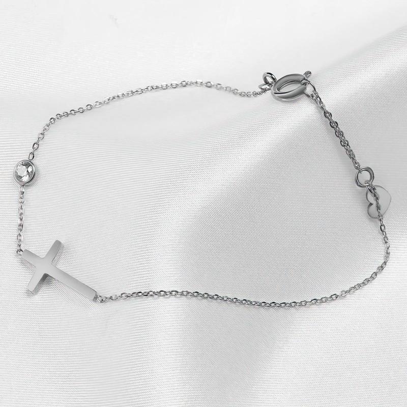 Armband mit Kreuz für Damen Silber