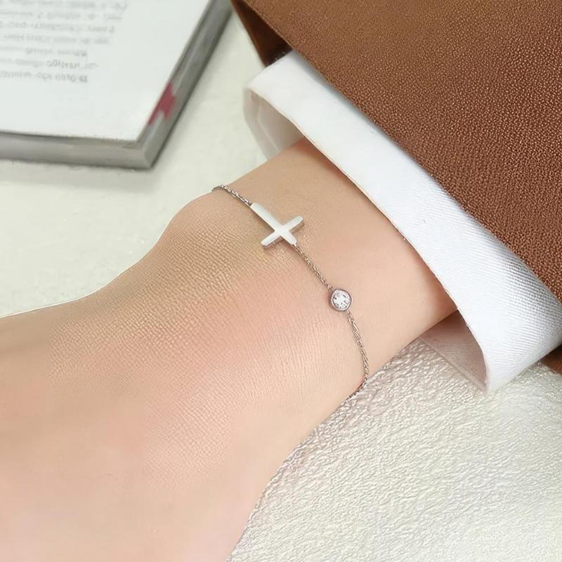 Armband mit Kreuz für Damen Silber