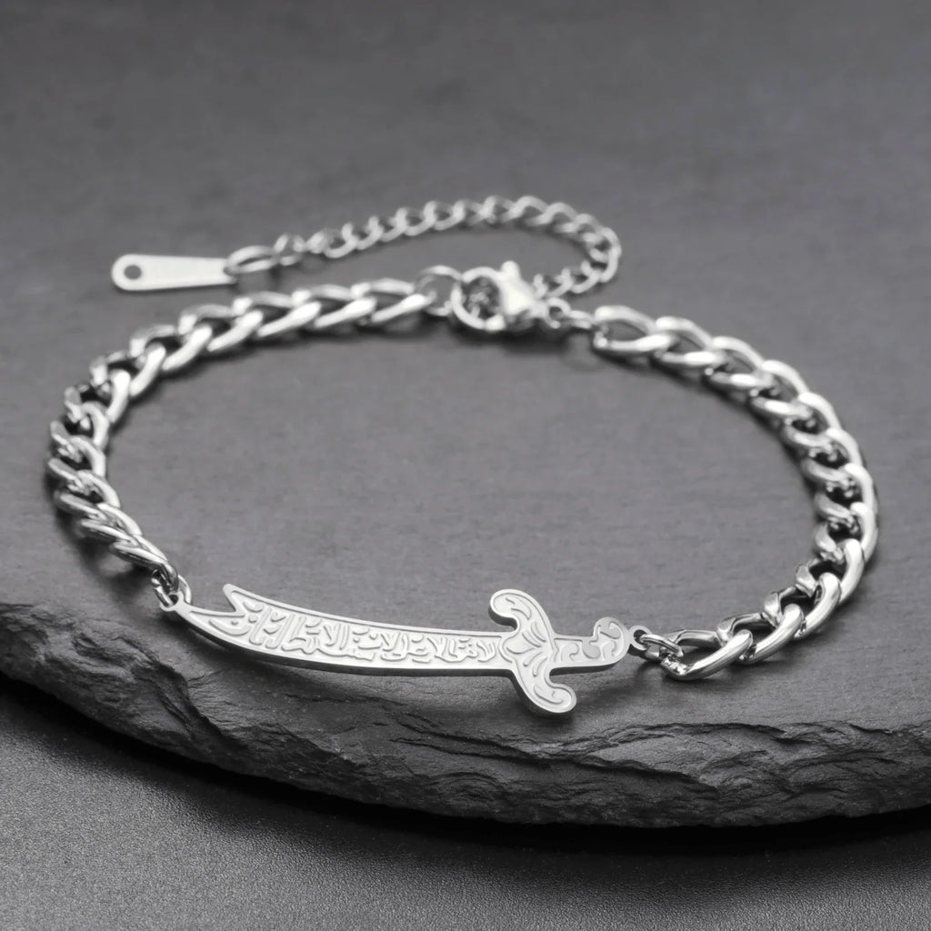 Armband mit arabischem Ali Zulfiqar Schwert in Silber
