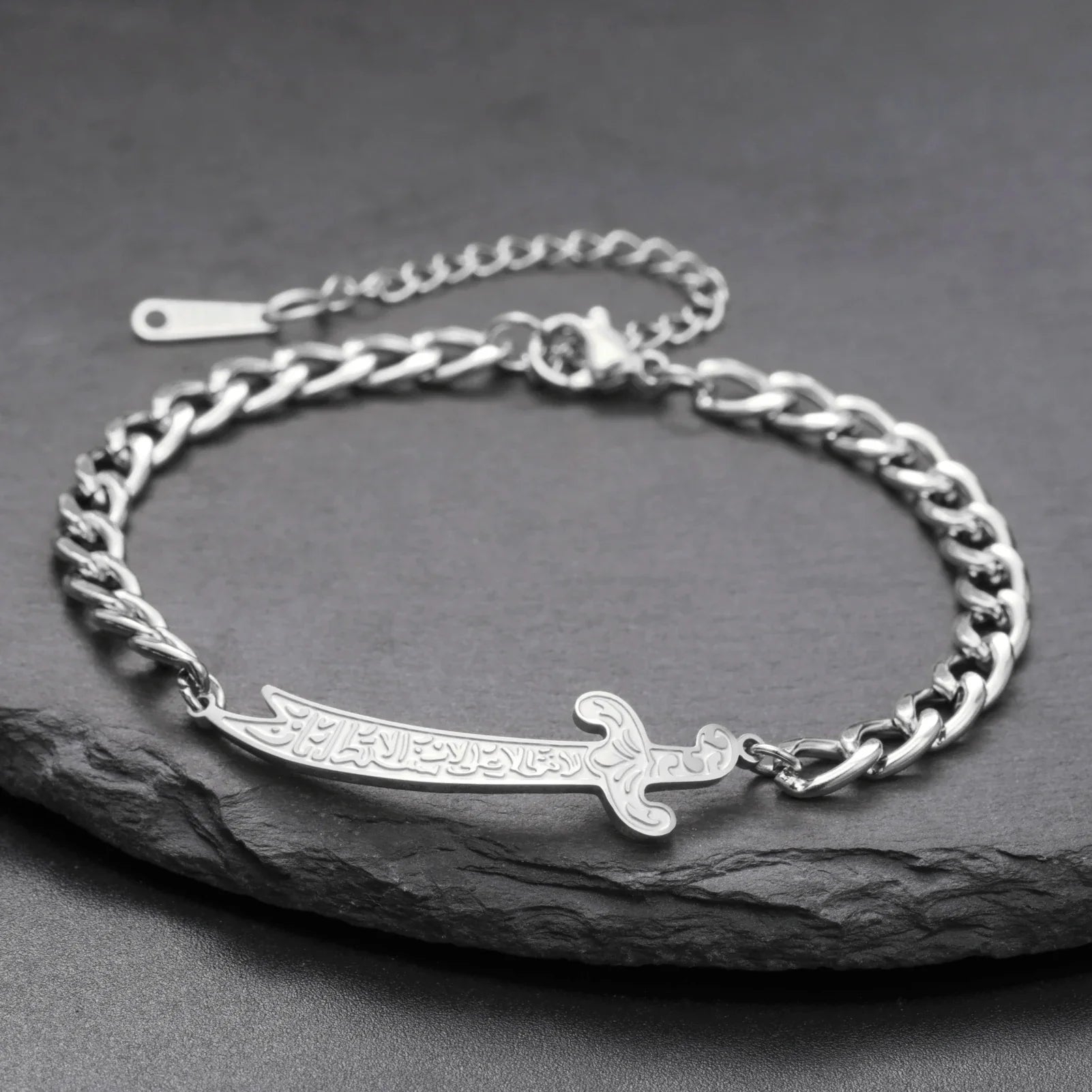 Armband mit arabischem Ali Zulfiqar Schwert in Silber