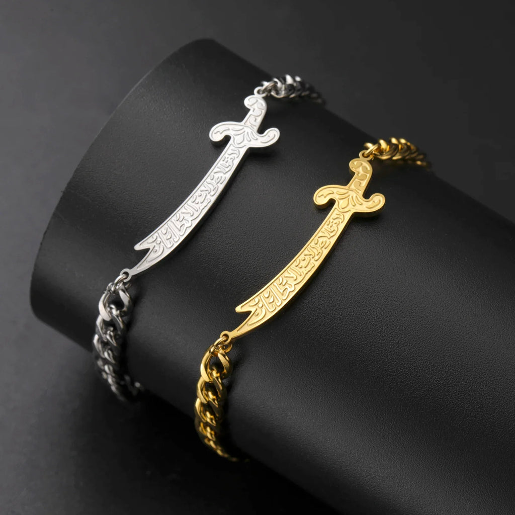 Armband mit arabischem Ali Zulfiqar Schwert in Gold