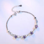Armband mit feinen Blumen aus violettem Zirkon