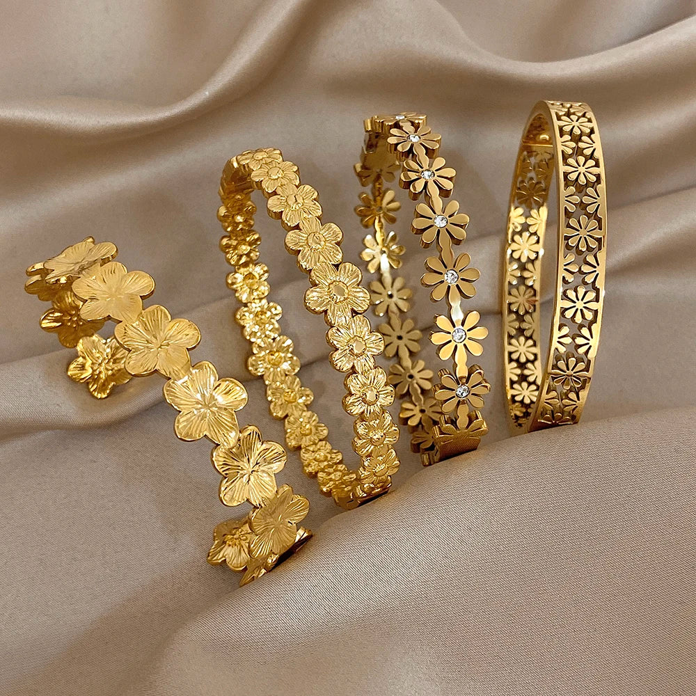 Armband mit Gänseblümchen-Wildblumen