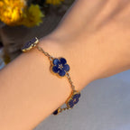 Armband mit Blumen für Damen blau