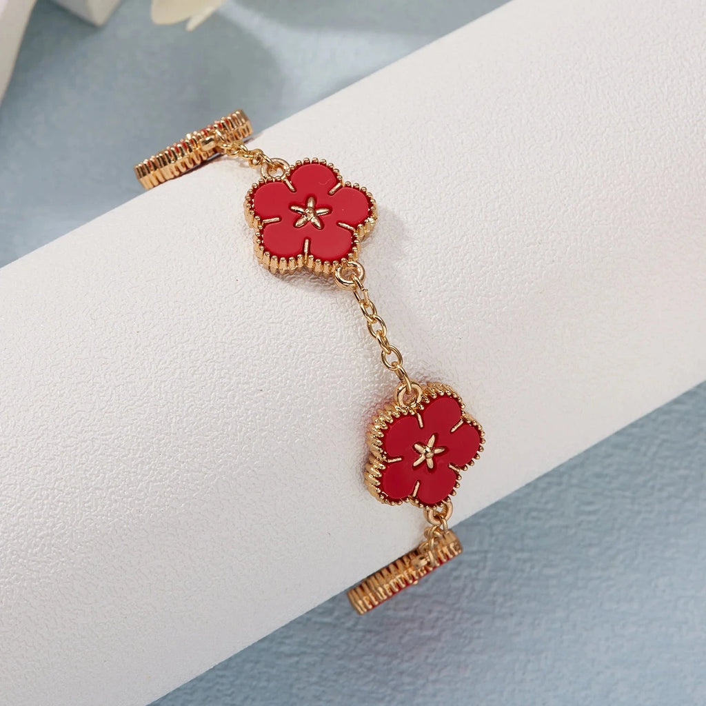 Armband mit Blumen für Damen rot