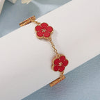 Armband mit Blumen für Damen rot