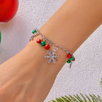 Armband mit Schneeflocken und Weihnachtskugeln