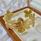 Armband mit großen Hibiskusblüten Gold