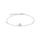 Armband mit Initiale aus silbernen Strasssteinen a