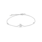 Armband mit Initiale aus silbernen Strasssteinen b