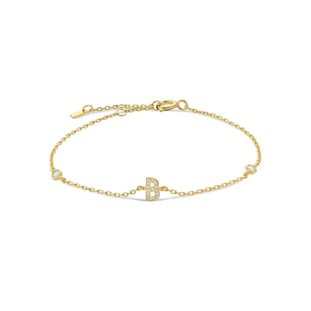 Armband mit Initiale aus goldenen Strasssteinen b