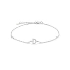 Armband mit Initiale aus silbernen Strasssteinen d