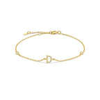 Armband mit Initiale aus goldenen Strasssteinen d