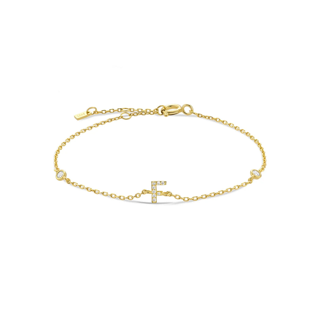 Armband mit Initiale aus goldenen Strasssteinen f