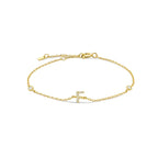 Armband mit Initiale aus goldenen Strasssteinen f