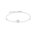 Armband mit Initiale aus silbernen Strasssteinen g
