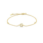 Armband mit Initiale aus goldenen Strasssteinen g