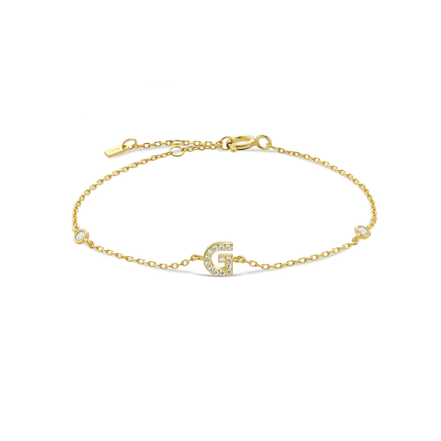 Armband mit Initiale aus goldenen Strasssteinen g