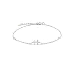 Armband mit Initiale aus silbernen Strasssteinen h