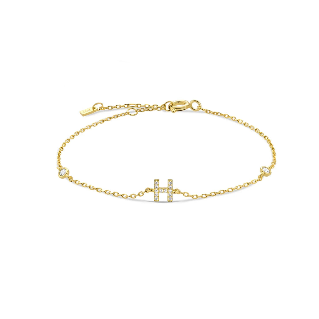Armband mit Initiale aus goldenen Strasssteinen h
