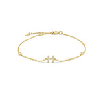 Armband mit Initiale aus goldenen Strasssteinen h