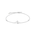 Armband mit Initiale aus silbernen Strasssteinen l