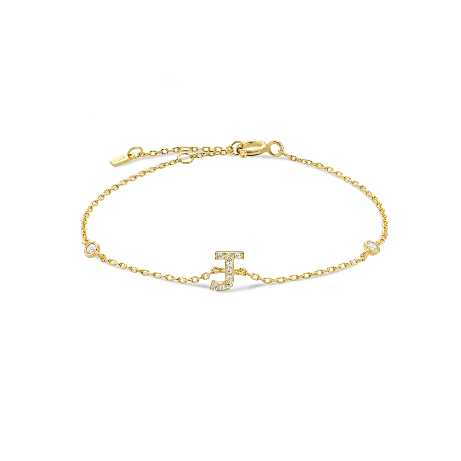Armband mit Initiale aus goldenen Strasssteinen j